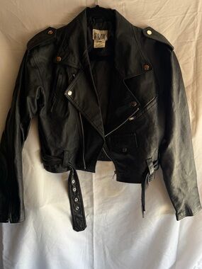Star Cody Vintage cropped leather biker jacket